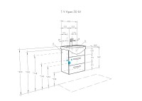 Тумба под раковину Aquaton Ария 50 М 1A140001AA010 подвесная Белая МДФ / ЛДСП
