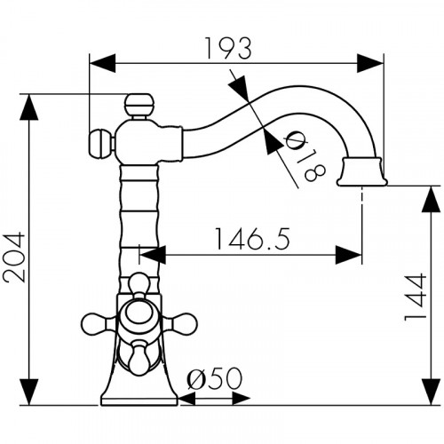 Смеситель для раковины Kaiser Carlson Style 44411-1 Бронза латунь