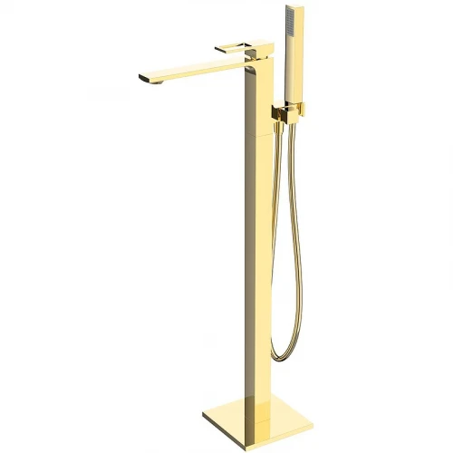 Смеситель для ванны BelBagno Luce LUC-FMT-ORO Золото латунь на пол
