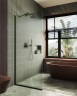 Душевая перегородка Maybah Glass MGD-706-6у 690x1950 в узком профиле Черный стекло сатиновое