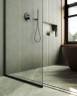 Душевая перегородка Maybah Glass MGD-706-6у 690x1950 в узком профиле Черный стекло сатиновое