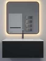 Тумба под раковину Uperwood Parma Premium 85 3930205467 подвесная цвет Черный матовый