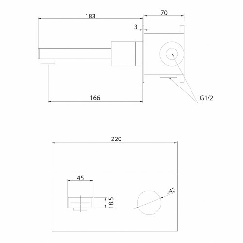Смеситель для раковины Abber Rund AF8712 Хром латунь встраиваемый