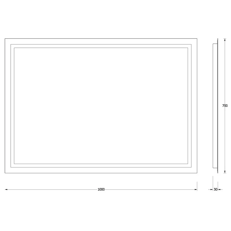 Зеркало Evoform Ledline 70x100 BY 2137 с подсветкой 29.5 W - без выключателя стекло