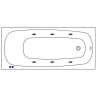 Акриловая ванна Whitecross Layla Slim 170x75 0122.170075.100.SOFT.BR с гидромассажем