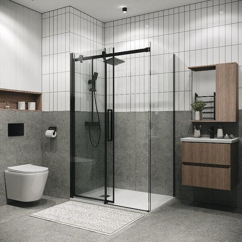 Душевой уголок Grossman Classic 140x90 120.K33.04.1490.21.00 профиль Черный матовый стекло прозрачное