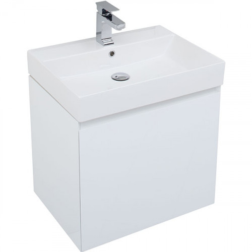 Тумба под раковину Aquanet Йорк 60 202094 подвесная Белый глянец МДФ / ЛДСП