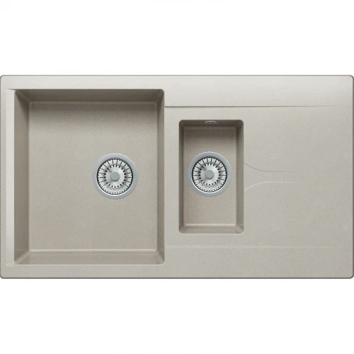 Кухонная мойка Polygran Brig-870 №14 627376 Серая искусственный камень (литьевой мрамор) встраиваемый