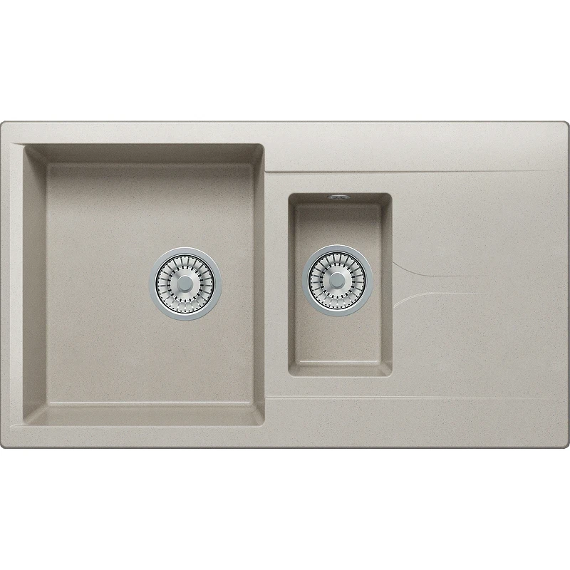 Кухонная мойка Polygran Brig-870 №14 627376 Серая искусственный камень (литьевой мрамор) встраиваемый