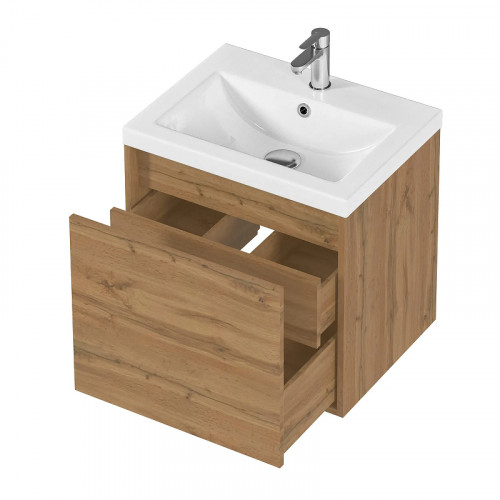 Тумба под раковину 1MarKa Миябе 60П Ц0000038243 подвесная цвет Дуб вотан