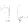 Смеситель для кухни Remer Vanity V42B Хром латунь
