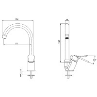 Смеситель для кухни Remer Vanity V42B Хром латунь