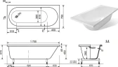 Ванна из искусственного камня Aquanet Lotos Stone 170x75 AQ-00332891 цвет Белый