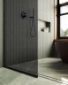 Душевая перегородка Maybah Glass MGD-698-6у 790x1950 в узком профиле Черный стекло графитовое