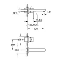 Смеситель для раковины Grohe Eurosmart Cosmopolitan 19381000 Хром латунь встраиваемый