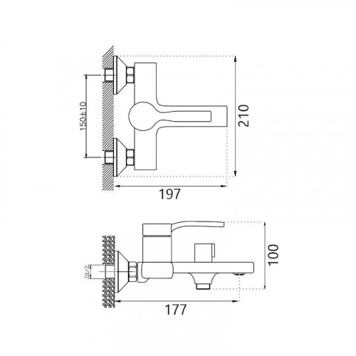 Смеситель для ванны Belz B60612 цвет Хром