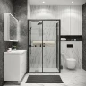 Душевой уголок Grossman Cosmo 140х90 120.K33.02.1490.21.00 профиль Черный матовый стекло прозрачное