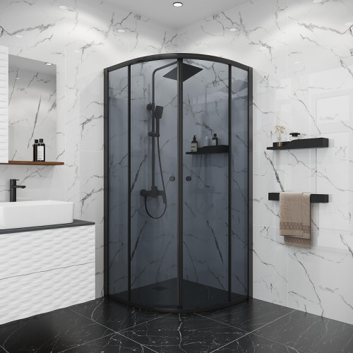 Душевой уголок Niagara Eco 80х80 NG-1003-14T профиль цвет Черный матовый стекло тонированное