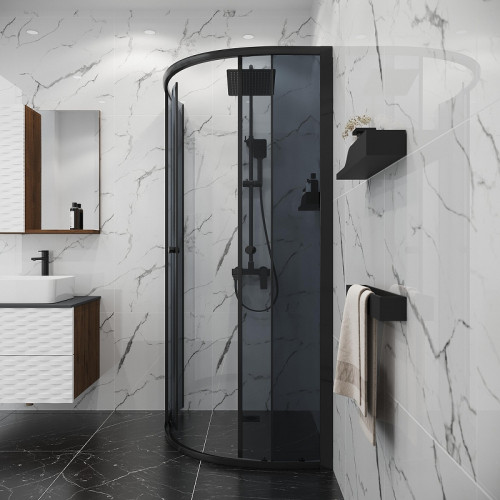 Душевой уголок Niagara Eco 80х80 NG-1003-14T профиль цвет Черный матовый стекло тонированное