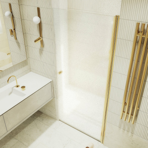 Душевая дверь Maybah Glass MGD-814-3 900x1980 на монопетле Золото стекло сатиновое