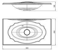 Раковина Florentina Гармония 90 10.030.00900.001 Белая искусственный камень (литьевой мрамор) полувстраиваемая