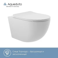 Унитаз Aqueduto Ovo Tornado OVOT2120 подвесной цвет Белый матовый с сиденьем Микролифт