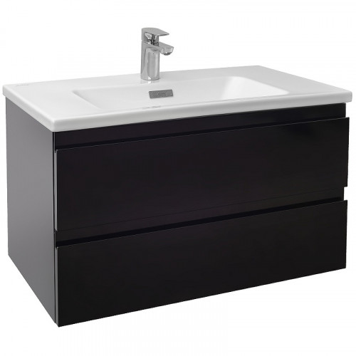 Тумба под раковину Jacob Delafon Madeleine 80 EB2053-J53 подвесная Черная матовая МДФ / ЛДСП