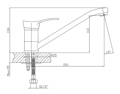 Смеситель для кухни Viko V-6003 Хром