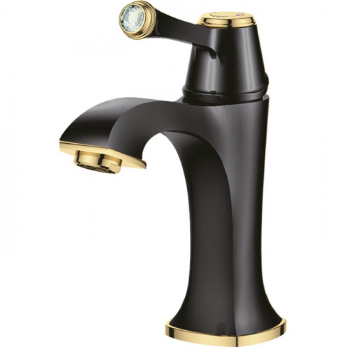 Смеситель для раковины Creavit Elegant EG1500-S Черный Золото латунь