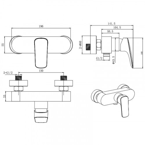 Смеситель для душа Aquatek Вега AQ1060CR
