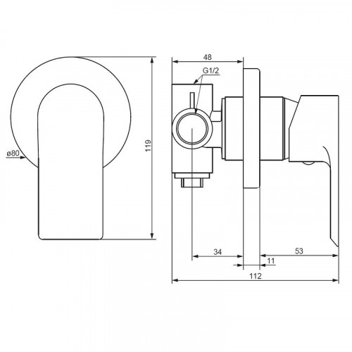 Смеситель для душа Damixa Apollo 477500000 Хром латунь встраиваемый