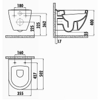 Унитаз Creavit Terra TP325-11SM00E-0000 подвесной Черный матовый без сиденья фарфор подвесной