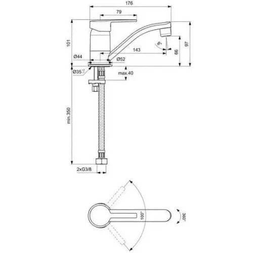 Смеситель для раковины Ideal Standard IdealStyle BD040AA Хром