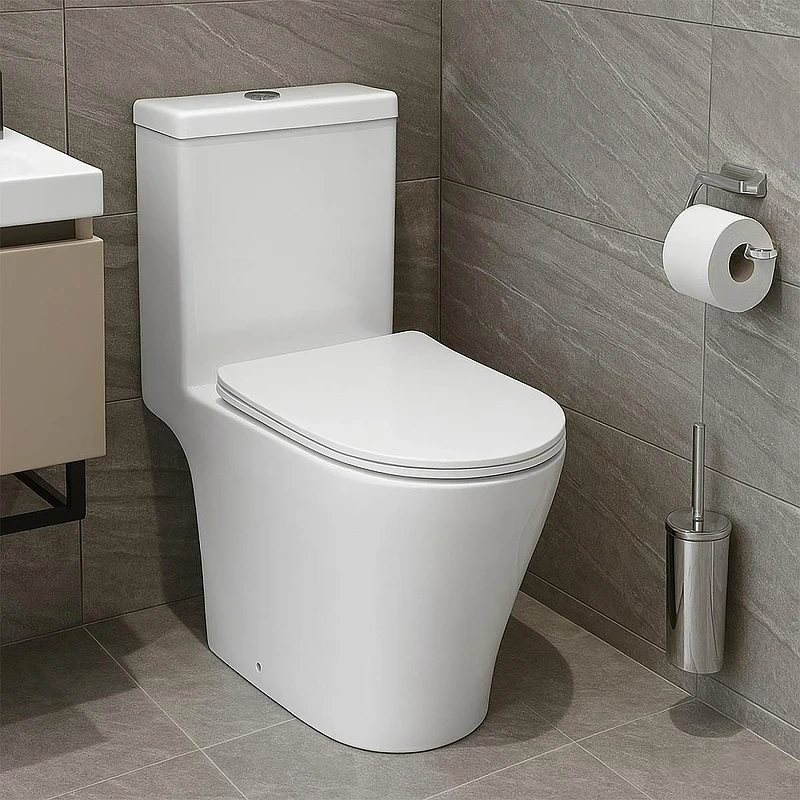 Унитаз-моноблок Azario Prime AZ-1363OP цвет Белый с сиденьем Микролифт