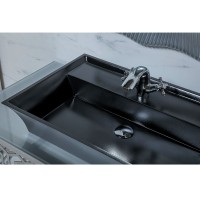 Раковина Boheme Armadi Art NeoArt 67 802 Черная искусственный камень (литьевой мрамор) накладная
