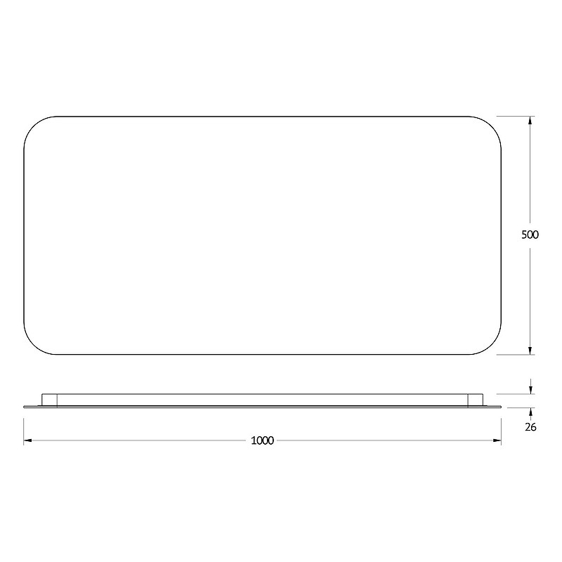 Зеркало Defesto Opti 100x50 DF 2815RH с подсветкой 28W-3000К/ИК - выключатель/Теплый белый свет