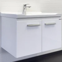 Тумба с раковиной Comforty Рига 70 00-00018684 подвесная Белый глянец