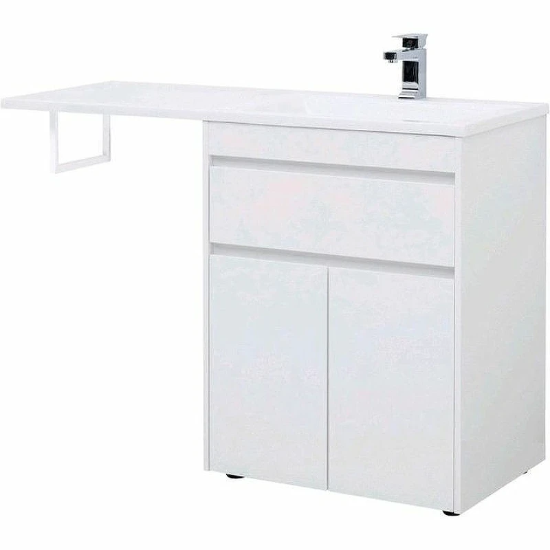 Тумба с раковиной Aquanet Токио 130 R 239216 Белая МДФ / ЛДСП