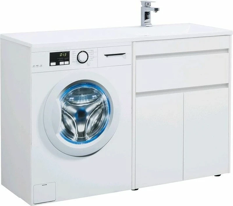Тумба с раковиной Aquanet Токио 130 R 239216 Белая МДФ / ЛДСП