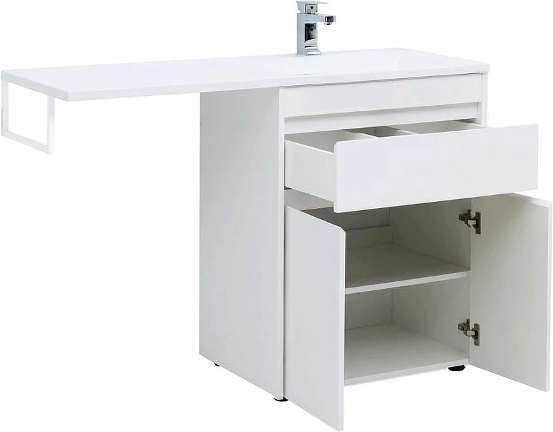 Тумба с раковиной Aquanet Токио 130 R 239216 Белая МДФ / ЛДСП