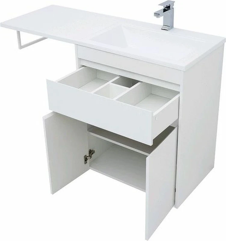 Тумба с раковиной Aquanet Токио 130 R 239216 Белая МДФ / ЛДСП