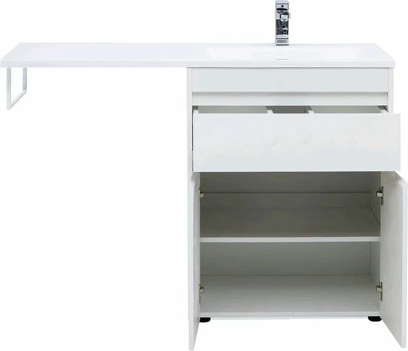 Тумба с раковиной Aquanet Токио 130 R 239216 Белая МДФ / ЛДСП