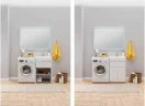 Тумба с раковиной Aquanet Токио 130 R 239216 Белая МДФ / ЛДСП