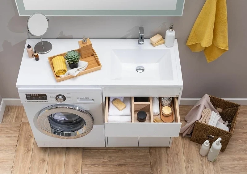 Тумба с раковиной Aquanet Токио 130 R 239216 Белая МДФ / ЛДСП