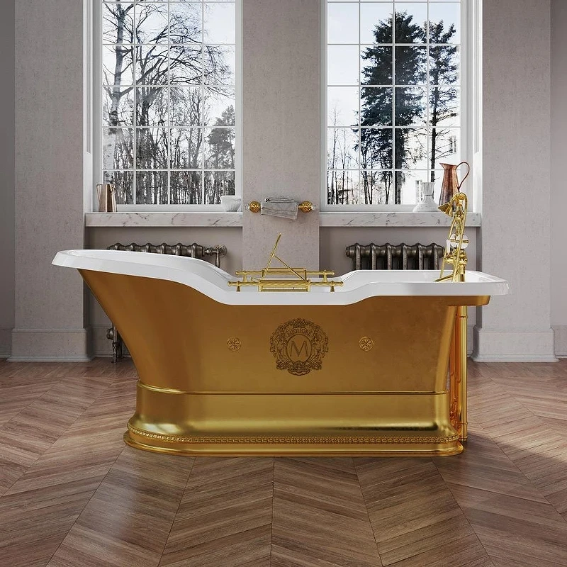 Ванна из искусственного камня Migliore Impero Podium 180x87 26351 Золото Белая