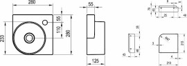 Раковина Ravak Yard 28 C XJX01228000 угловая Белая фарфор подвесная