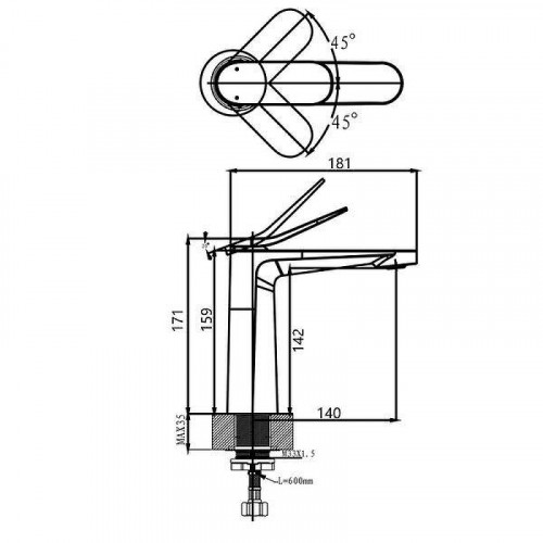 Смеситель для раковины Arrow AMP11868GG цвет Серый
