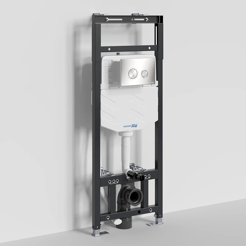Инсталляция WasserKRAFT Alme 15TLT.010.ME.BN01 для унитаза с клавишей смыва Никель нержавеющая сталь