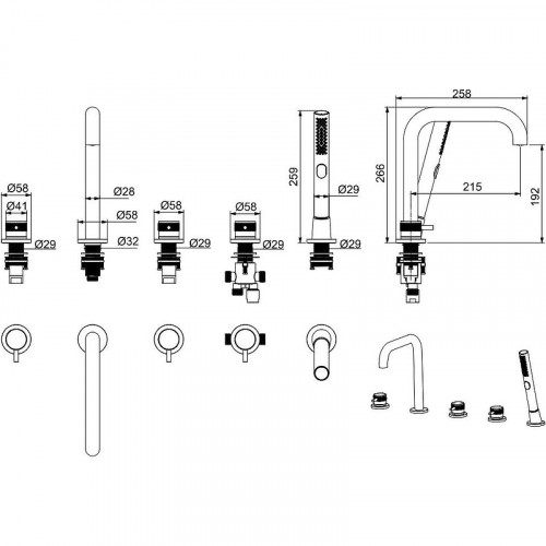 Смеситель на борт ванны Allen Brau Priority 5.31007-00 Хром латунь