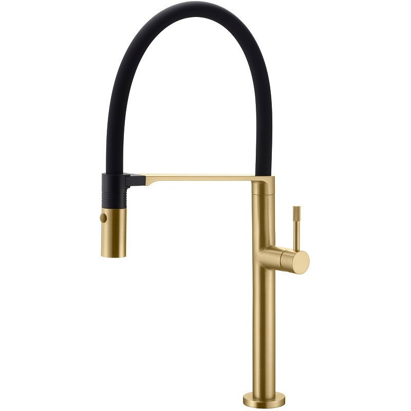 Смеситель для кухни Boheme Uno 114-MG Золото матовое латунь